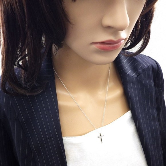 Tiffany Cross Diamond Necklace White Gold - Picture 7 of 7